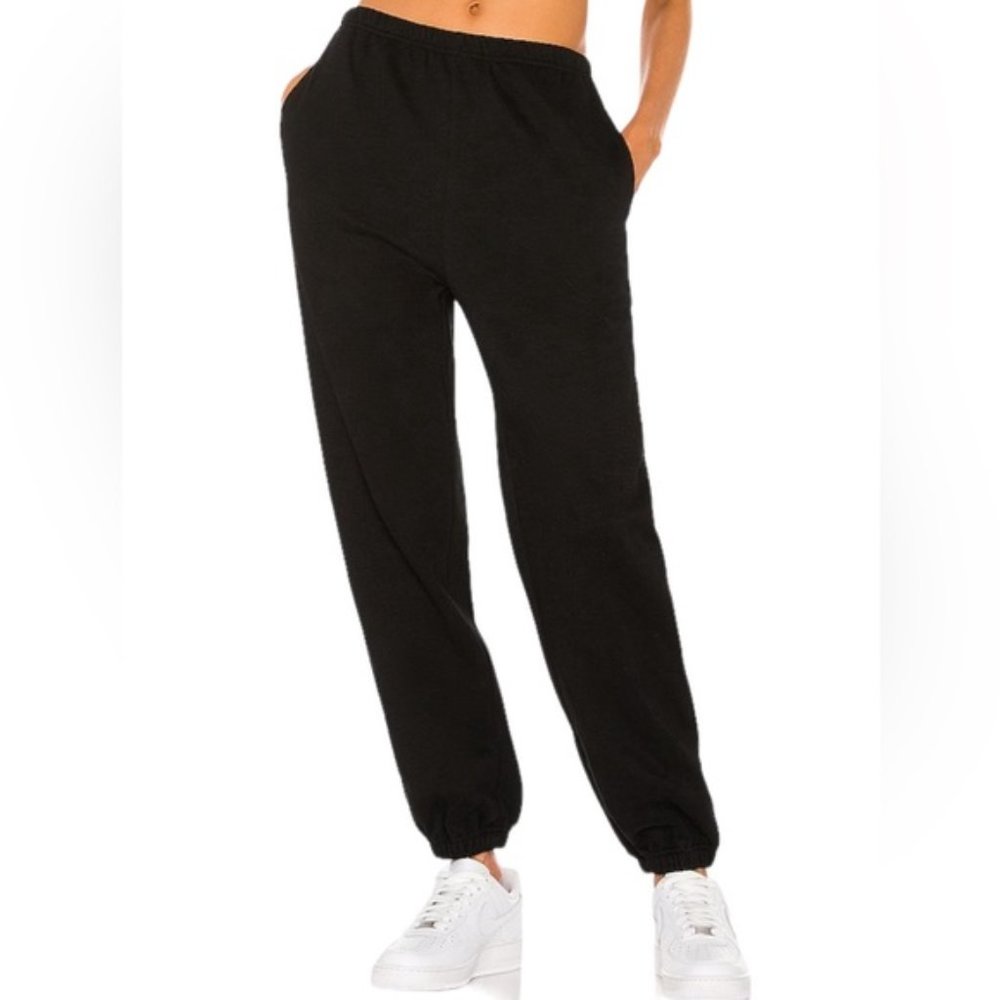 LPA Revolve 'Caitlin Pant' Black High Rise Fleece Sweat Pants Joggers Small NWT